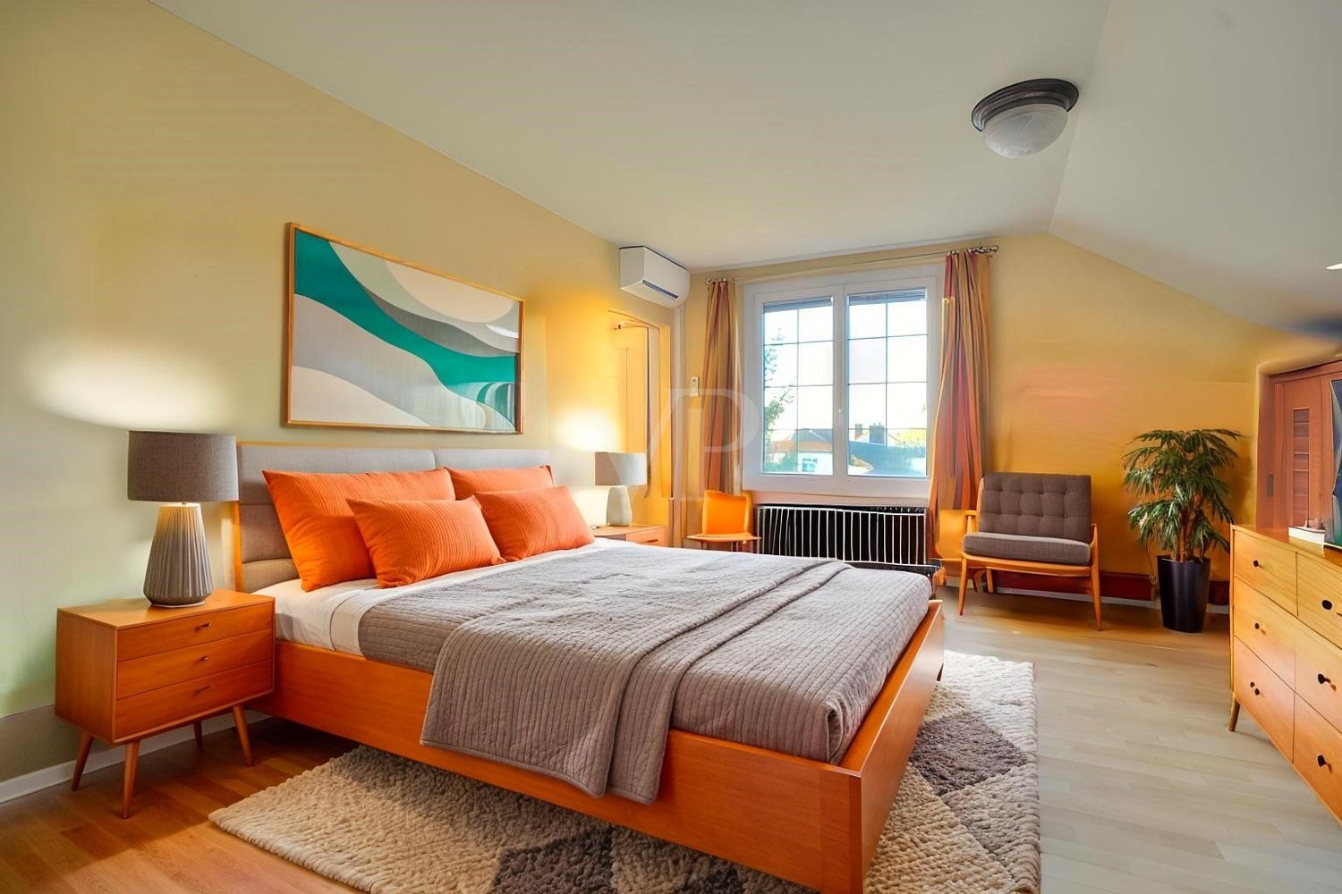 Schlafzimmer mit Ankleide und Loggia (KI)