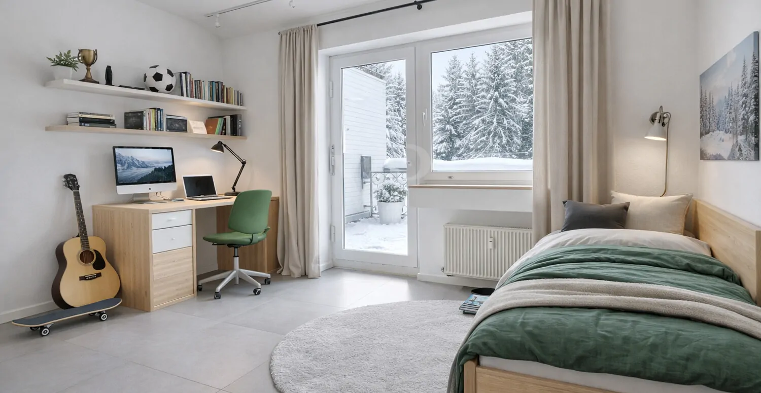 Kinderzimmer mit Dachterrasse