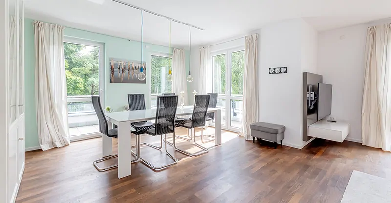 Essbereich im Wohnzimmer