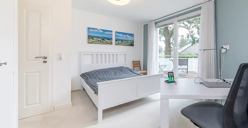 Schlafzimmer mit Dachterrasse