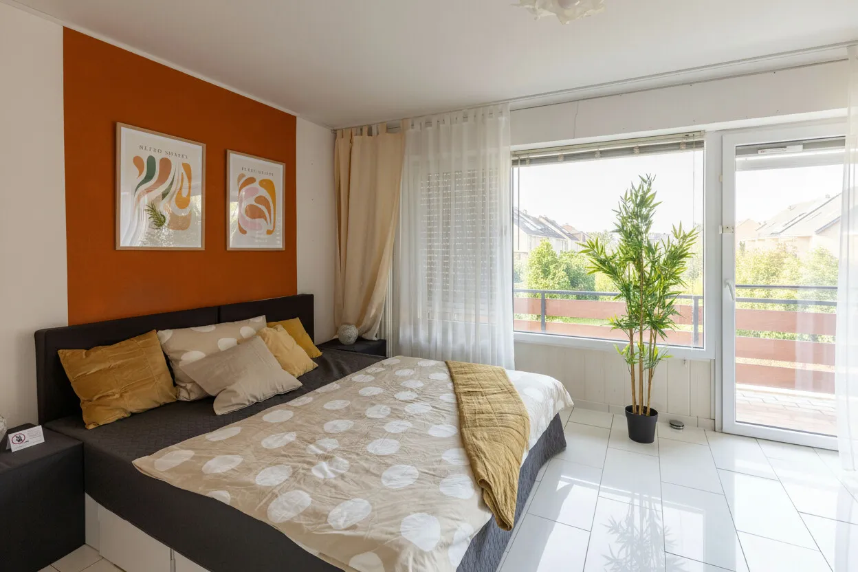 Schlafzimmer mit Balkon