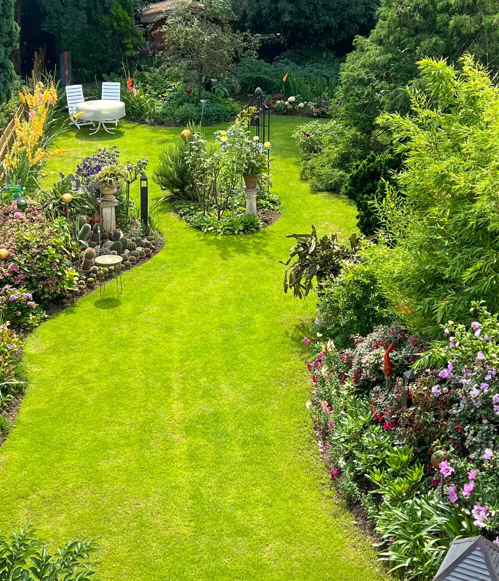 Garten im Sommer von Oben