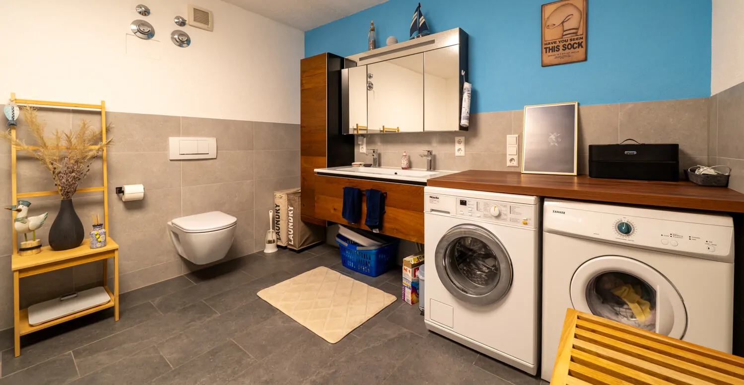 Waschmaschinenplatz im Bad