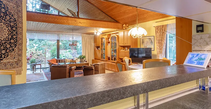 Blick aus der offenen Küche