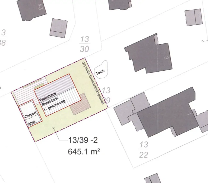 Baulücke in einer gewachsenen Wohnregion