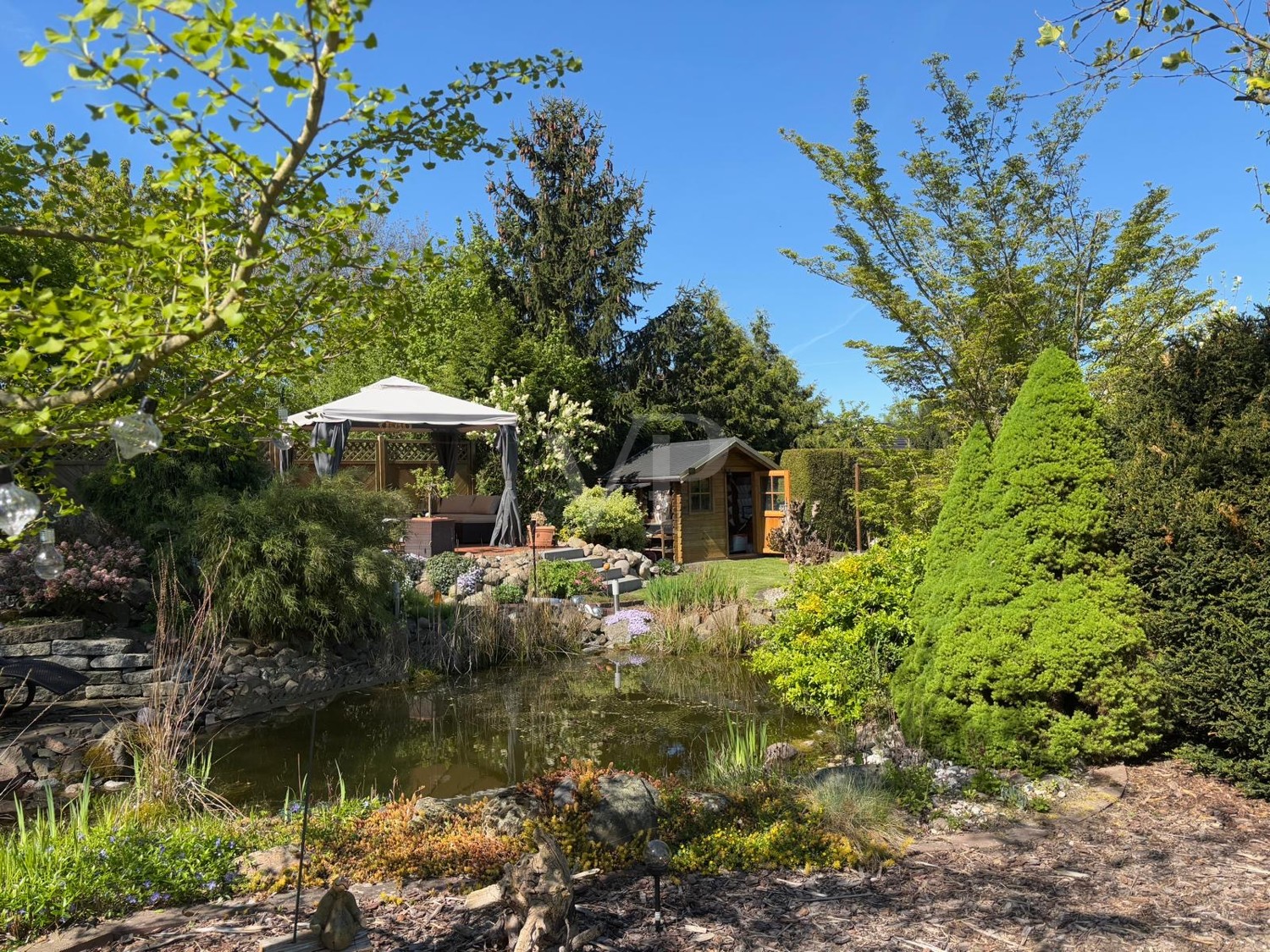Garten_Teich Blick Pavillion