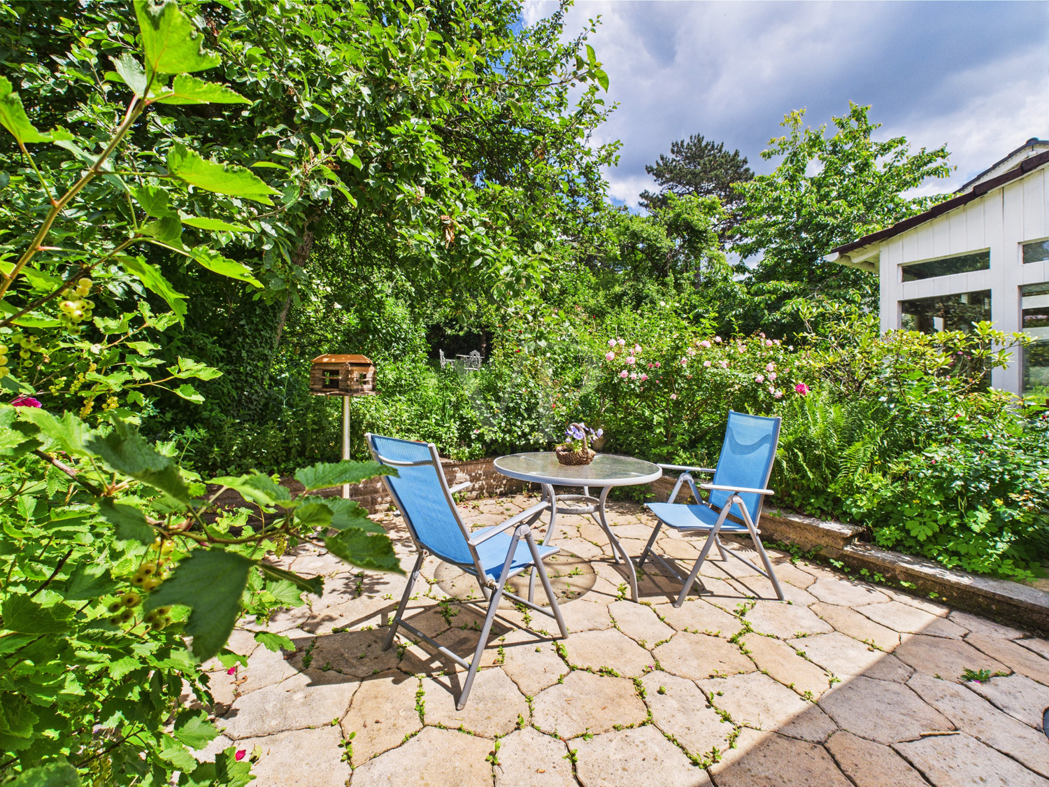 Sonnenterrasse hinter dem Haus
