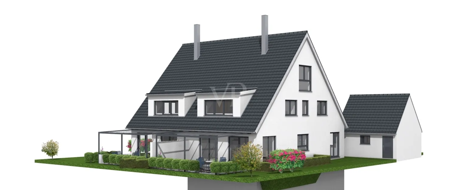 Exclusive semi-detached house in a prime location – Living at Schönbusch