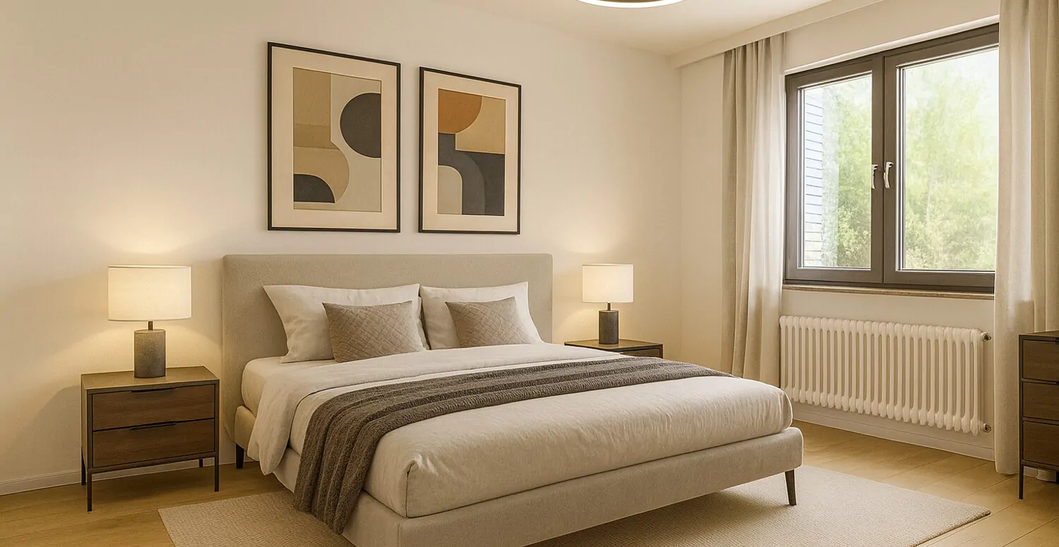 Schlafzimmer virtuell möbliert