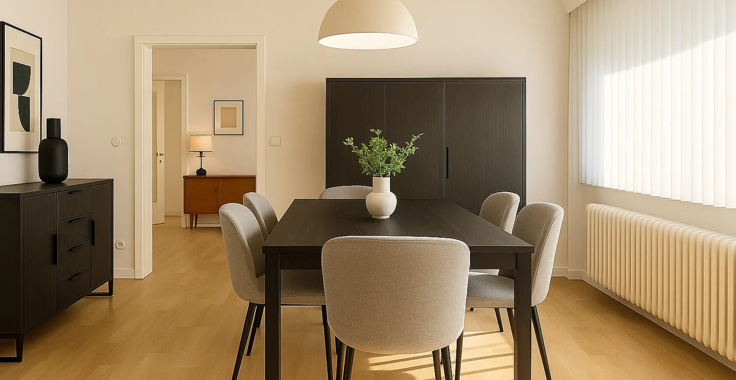 Esszimmer virtuell möbliert