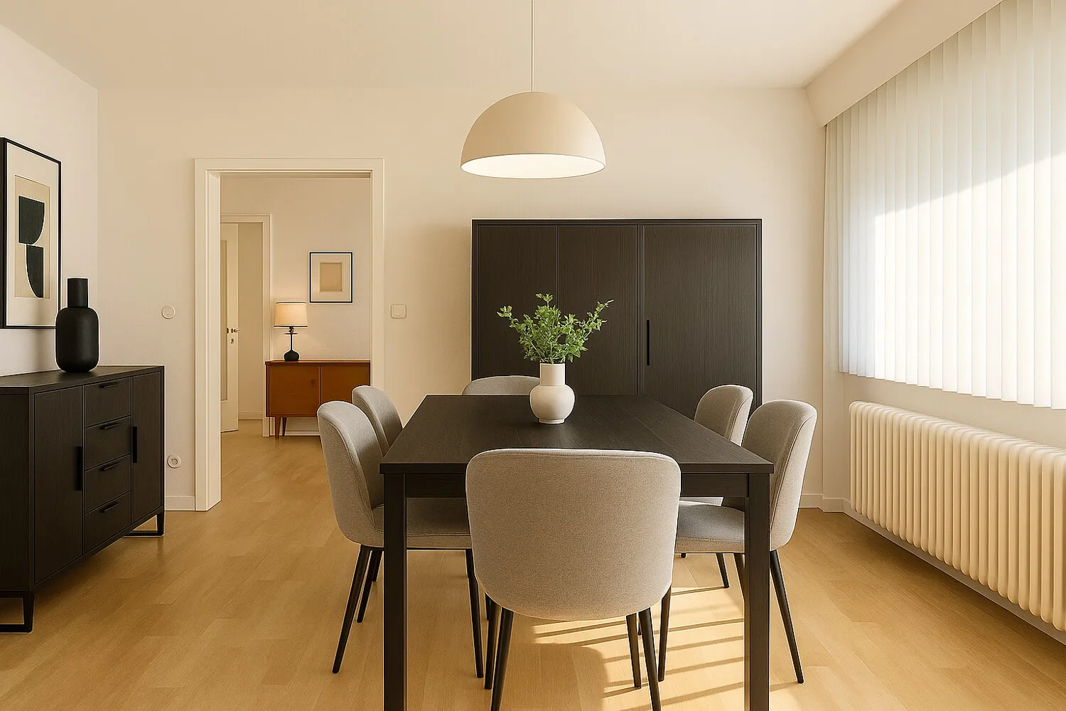 Esszimmer virtuell möbliert