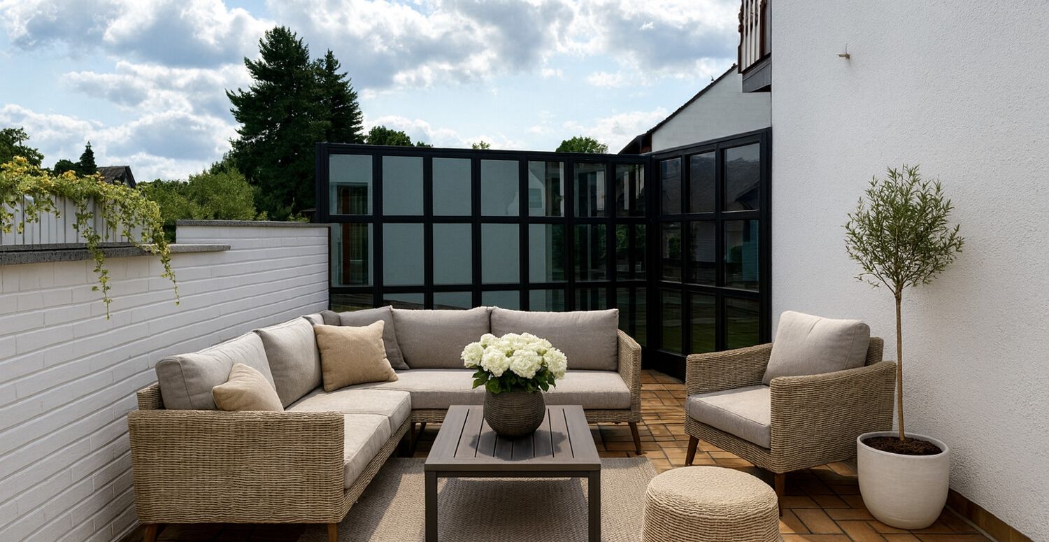 Terrasse virtuell möbeliertMöbeliert