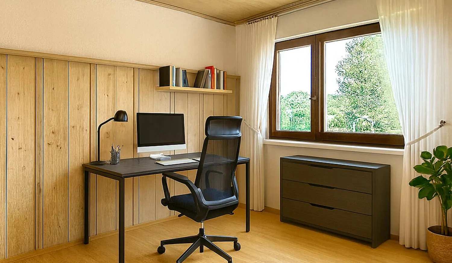 Büro virtuell möbeliert