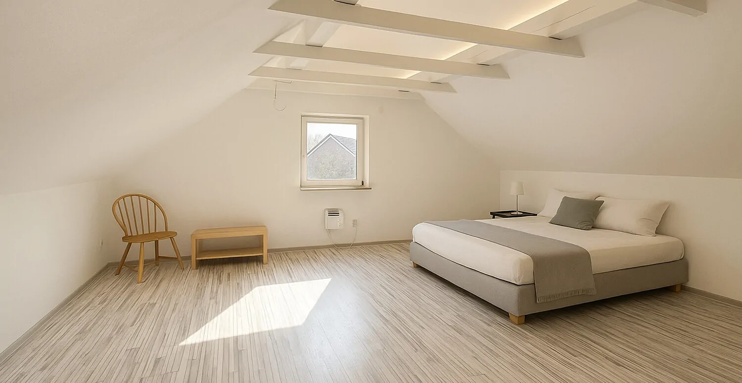 Dachgeschoss virtuell möbeliert