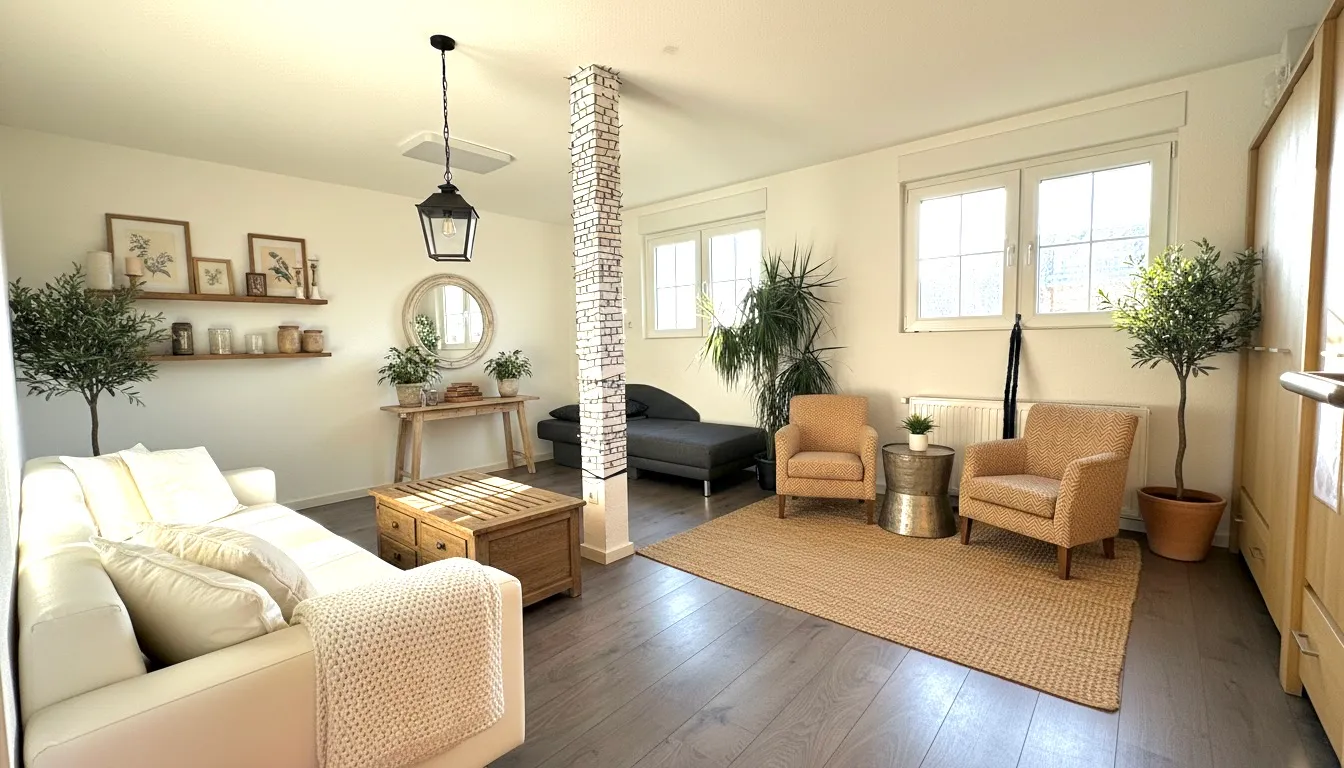 Wohnzimmer Obergeschoss virtuell gestaltet