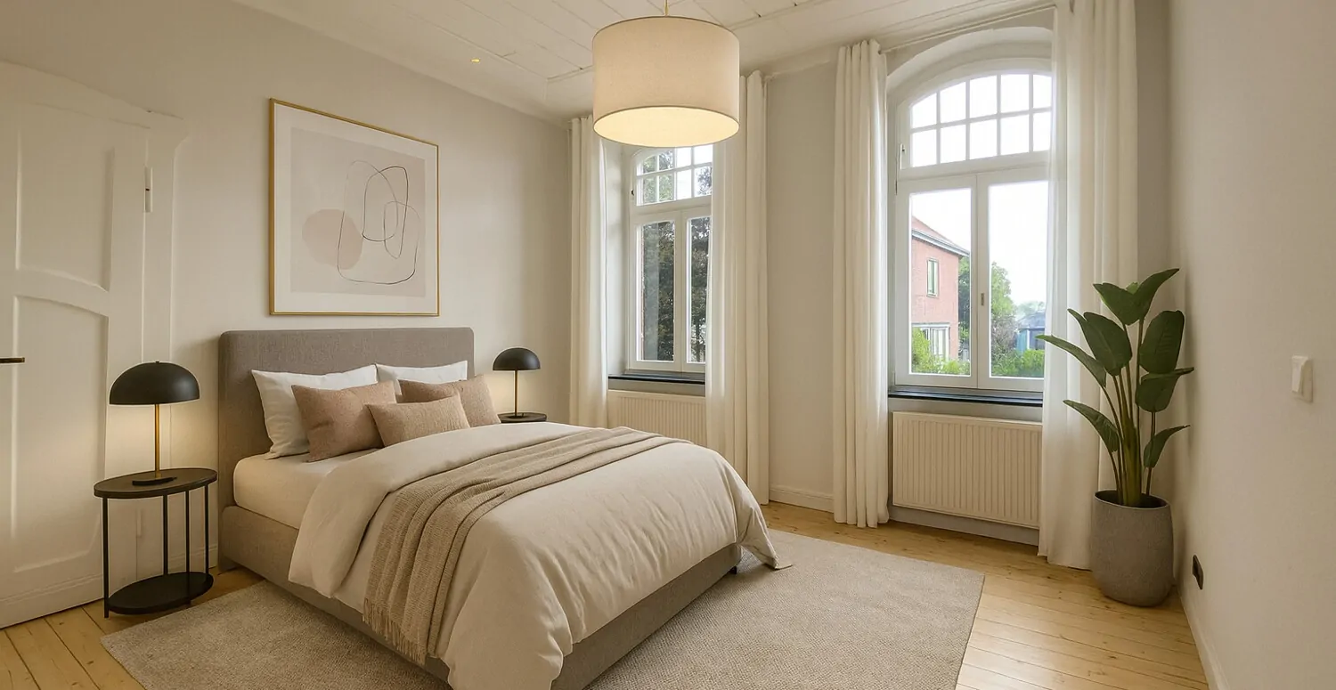 Schlafzimmer Erdgeschoss - virtuell möbliert