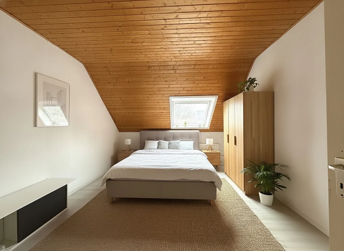 Schlafzimmer - virtuell möbliert Neu