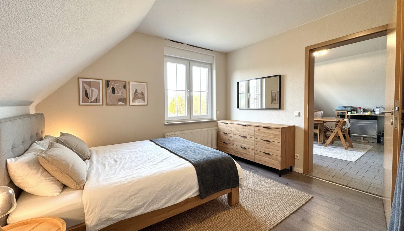 Schlafzimmer Obergeschoss virtuell gestaltet