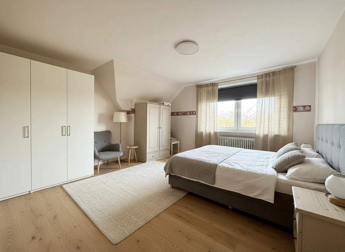 Schlafzimmer OG virtuell möbliert