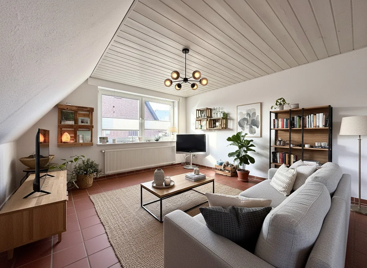Wohnzimmer OG virtuell möbliert
