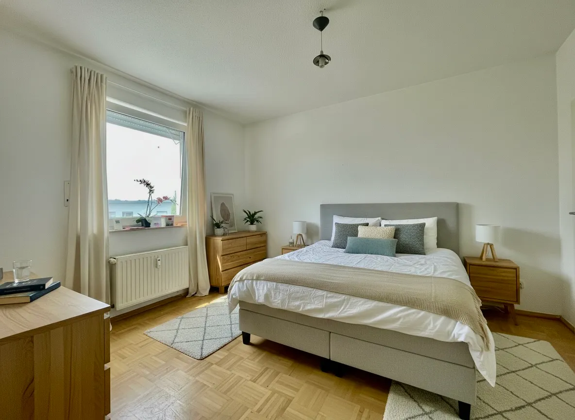Schlafzimmer - virtuell möbliert
