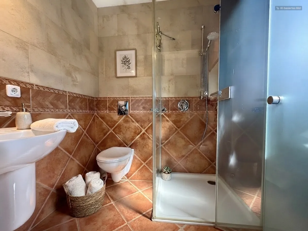Badezimmer mit -dusch Erdgeschoss virtuell gestaltet