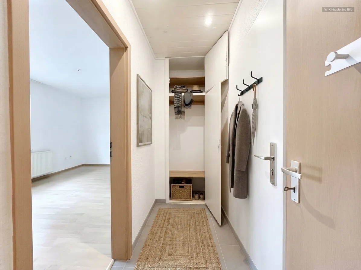 Flur mit Einbauschrank virtuell gestaltet