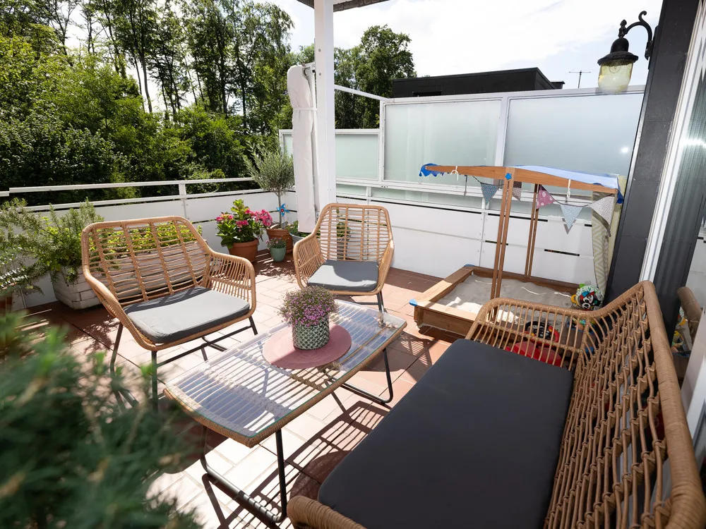 Dachterrasse in Süd- Westausrichtung