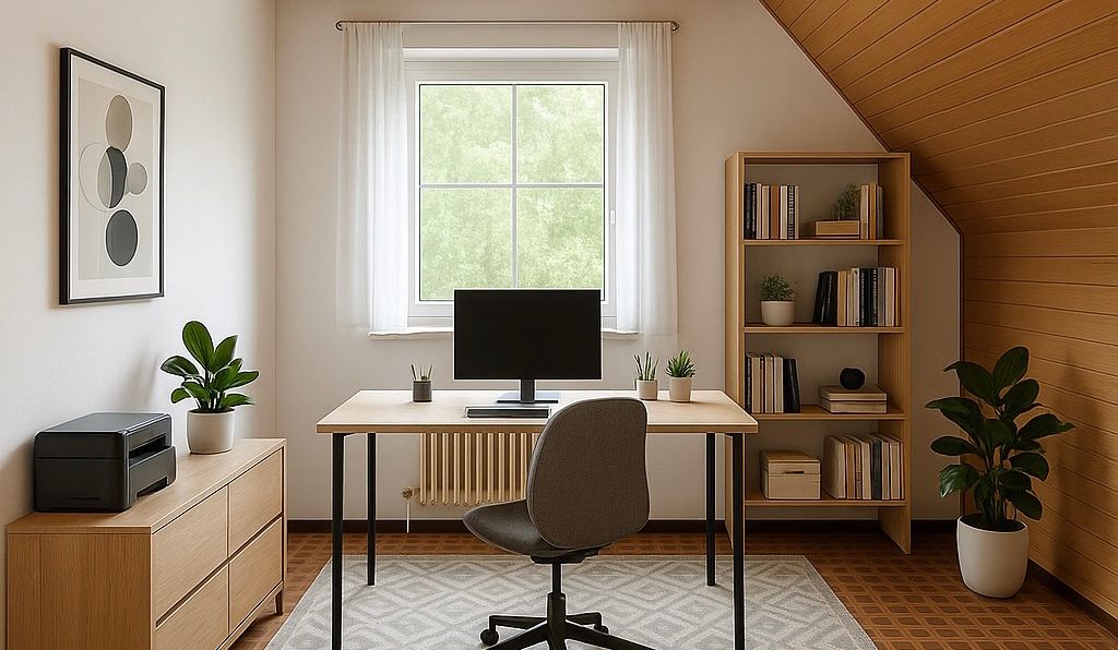 Arbeitszimmer - virtuell möbliert