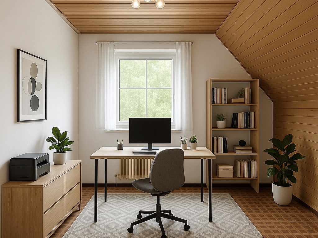 Arbeitszimmer - virtuell möbliert