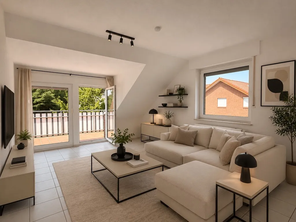 Wohnzimmer mit Balkon