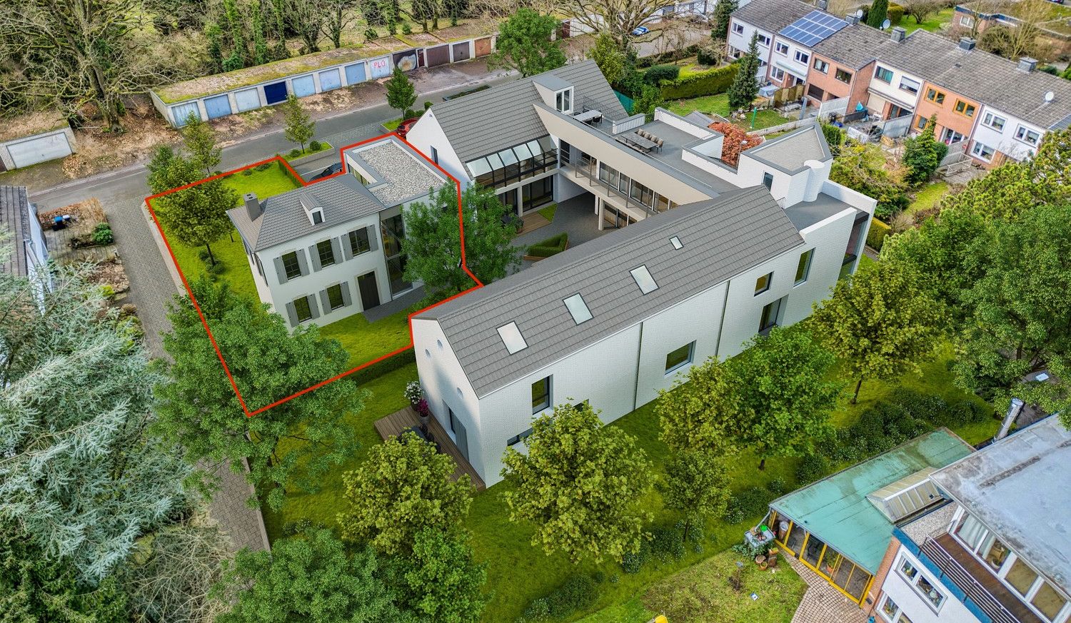 Visu Rückansicht Herrenhaus markiert