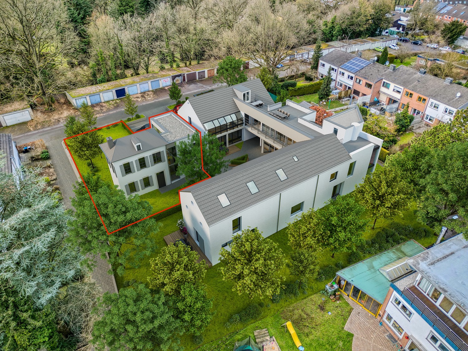 Visu Rückansicht Herrenhaus markiert