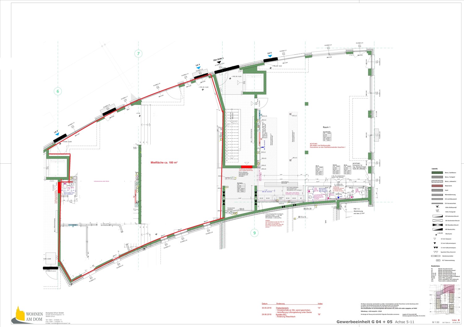 Grundriss Mietfläche 180 m²