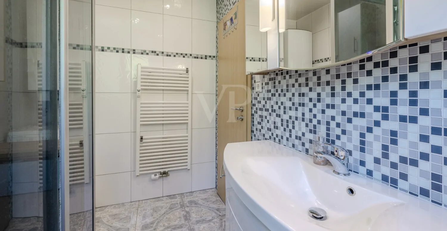 Badezimmer mit Welnessdusche und Waschmaschinenanschluss