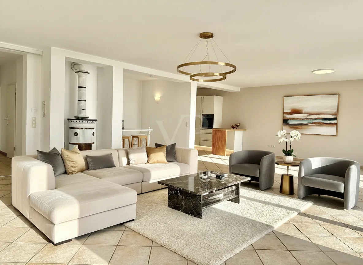 Mobliertes Beispiel Wohnzimmer