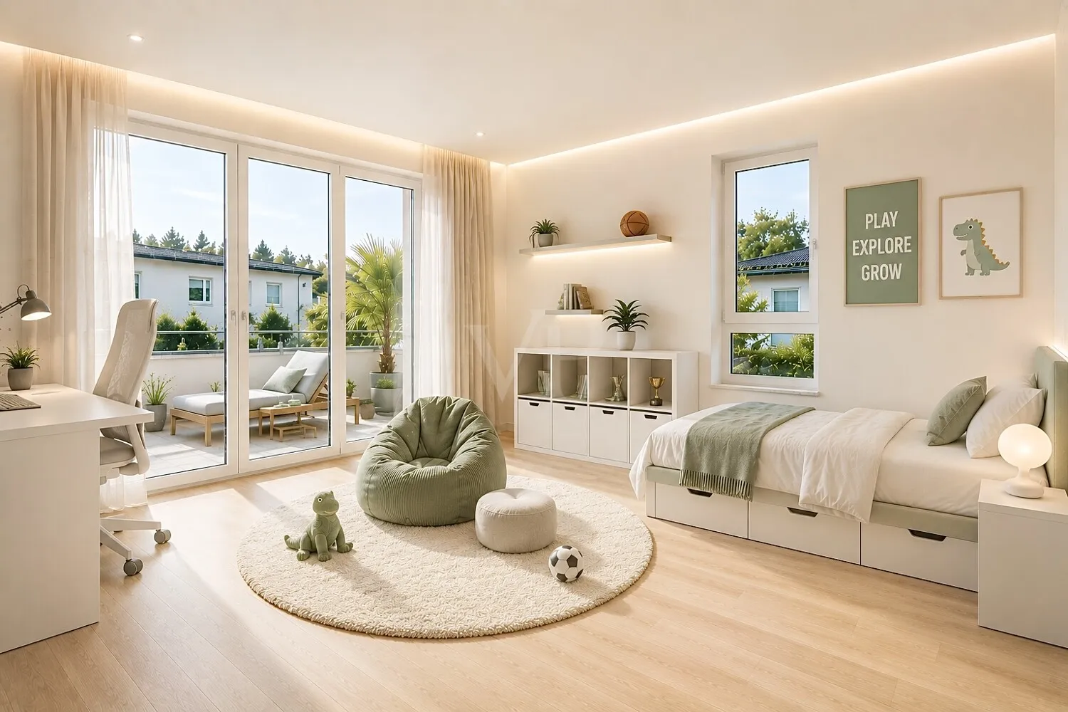 Kinderzimmer mit Balkon | Visualisierung