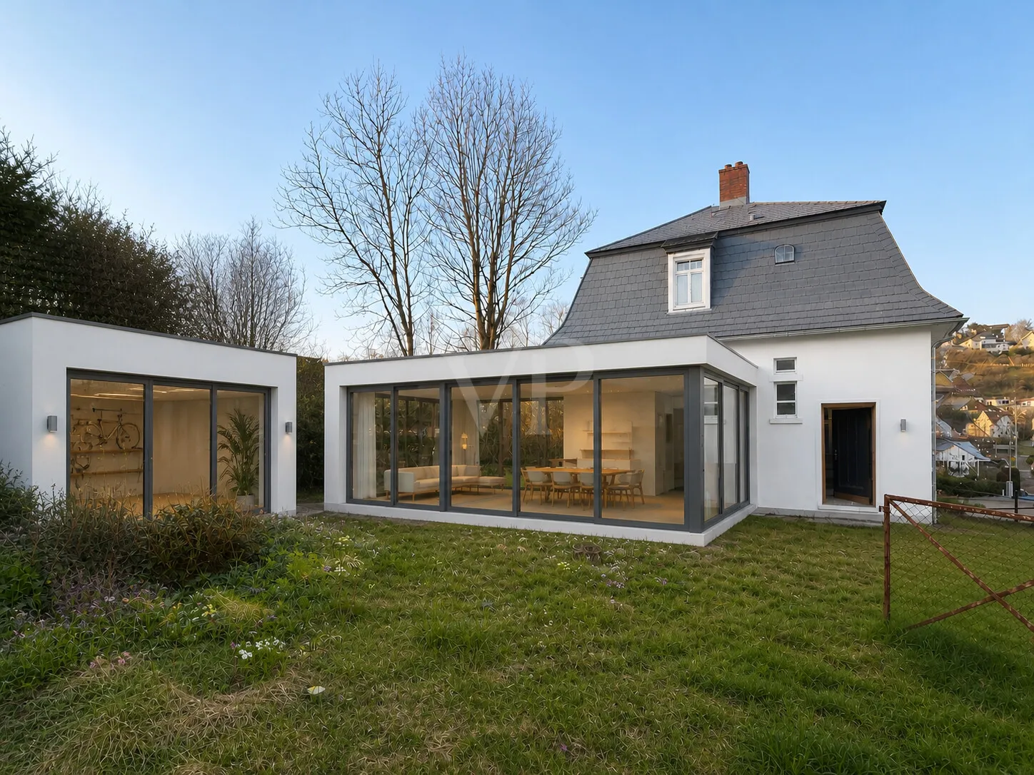 Visualisierung Anbau im Bauhausstil