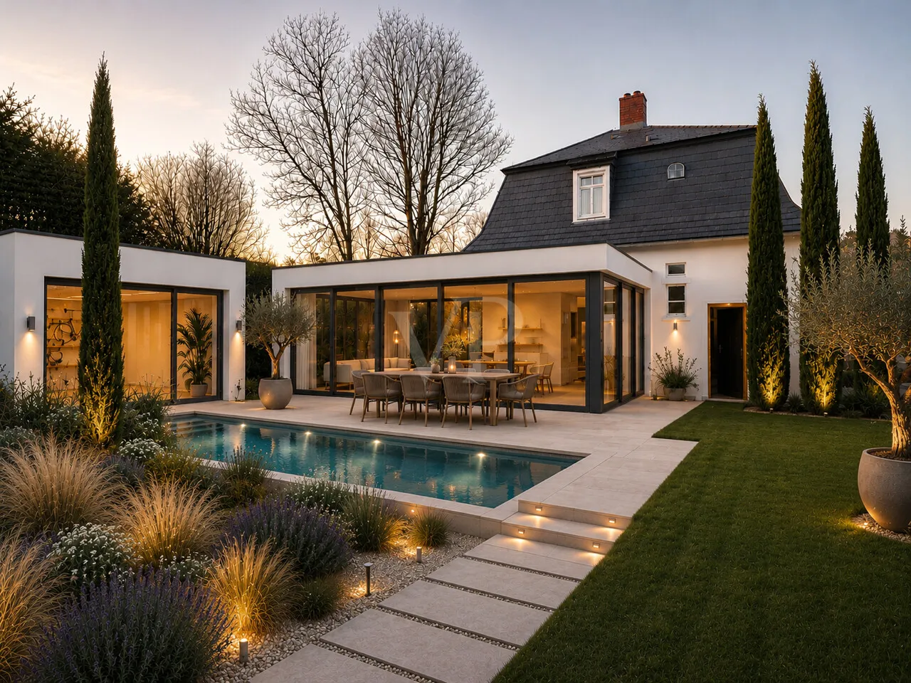 Visualisierung Anbau und Garten