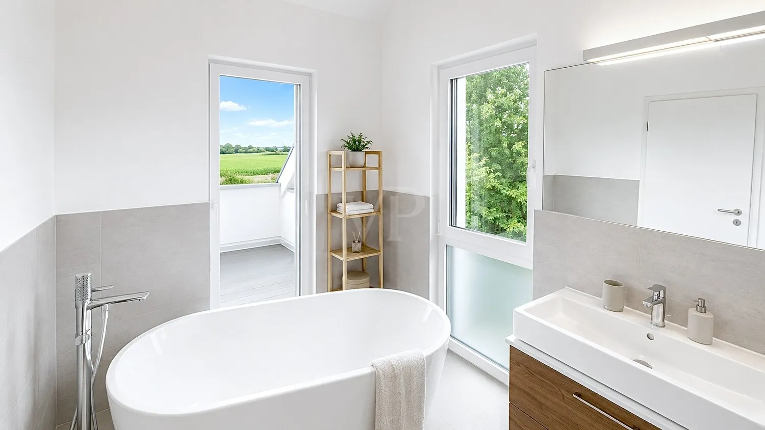 Helles Badezimmer