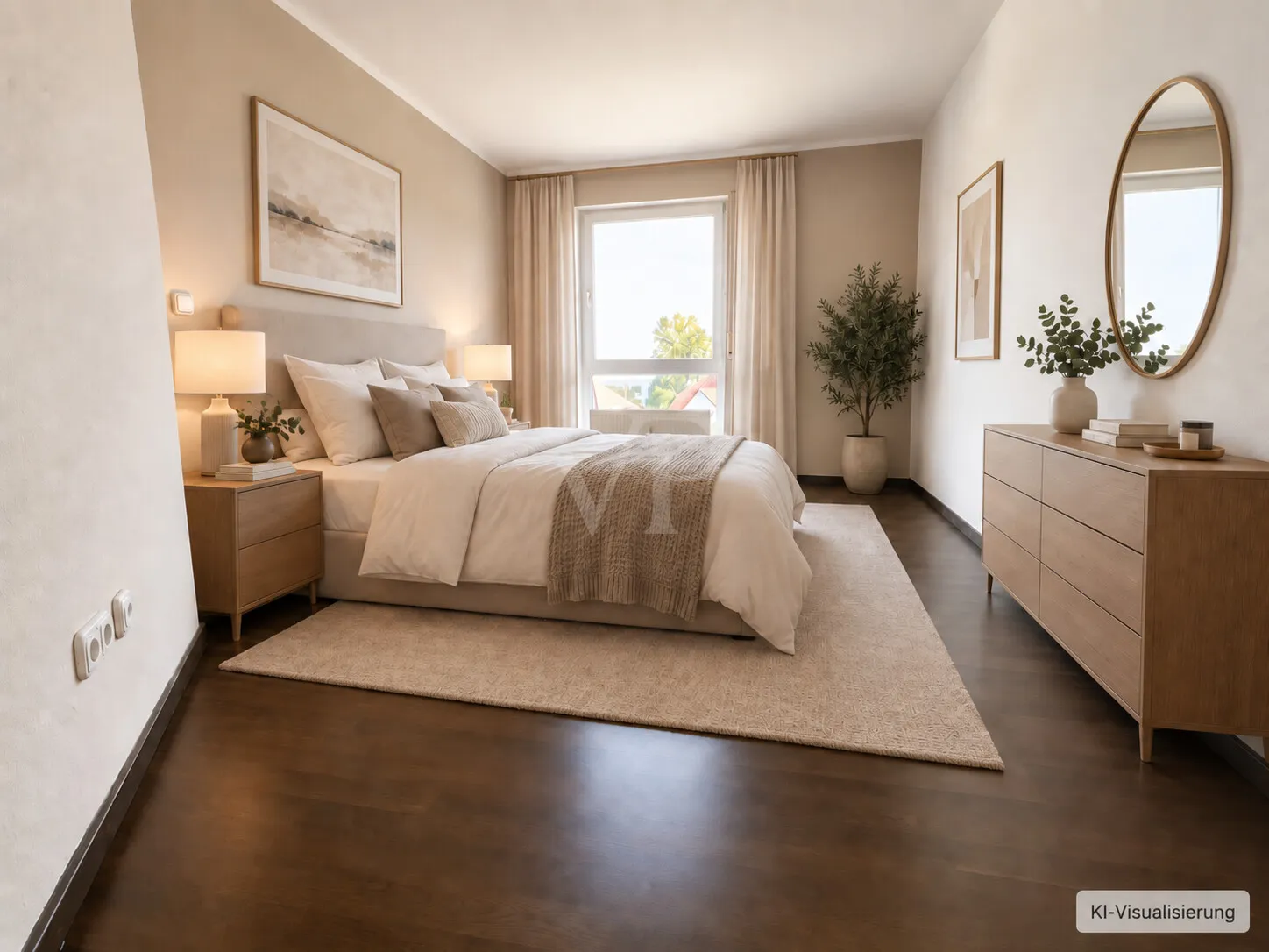 Schlafzimmer - Einrichtungsbeispiel (KI-Visualisierung)