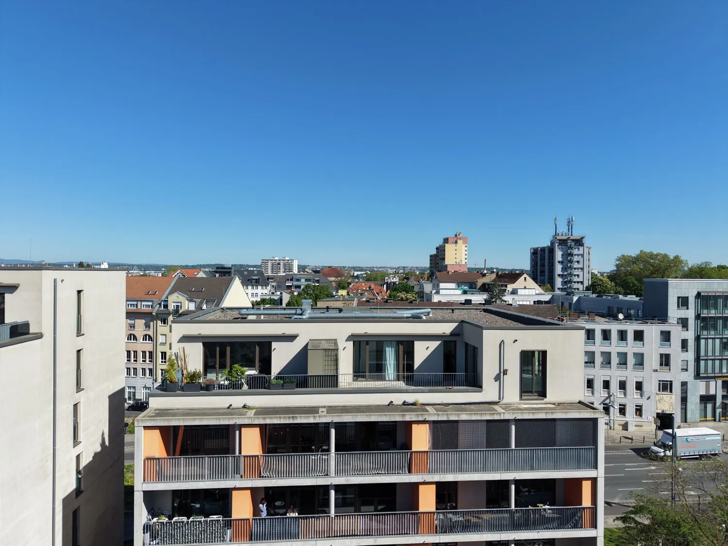 Luftbild auf Terrasse
