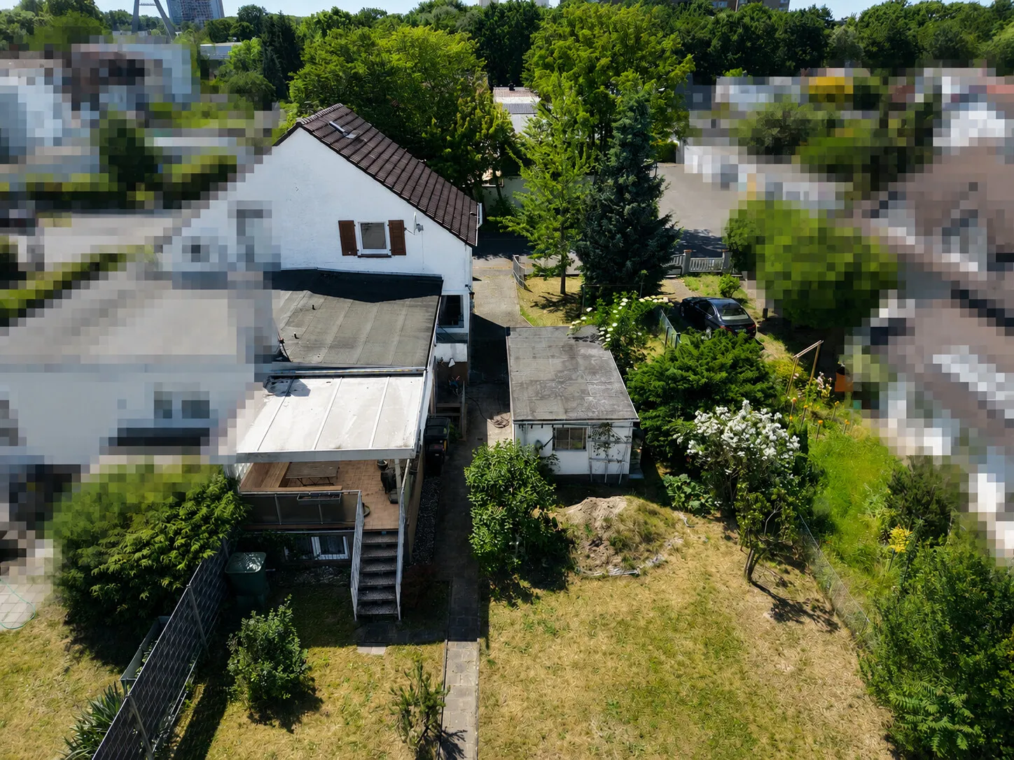 Luftbild Perspektive Garten