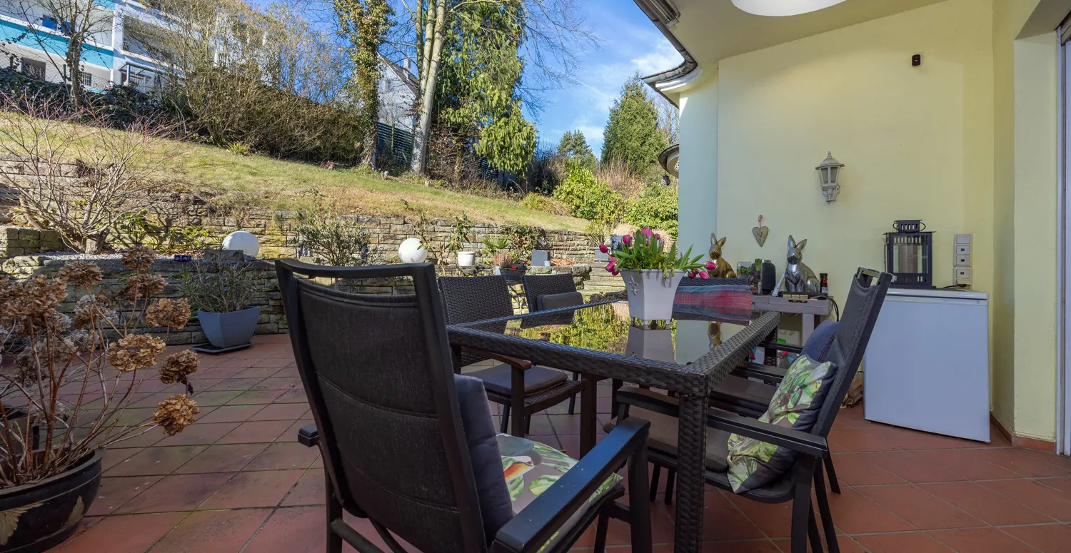 Überdachte Sitzecke