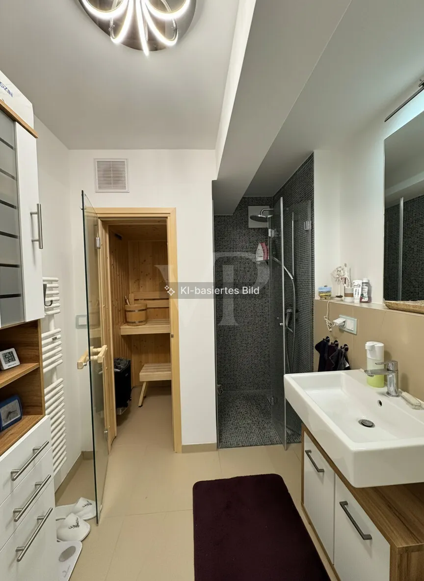 Badezimmer mit Sauna