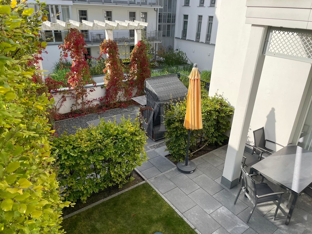 Terrasse von oben vom Appartement