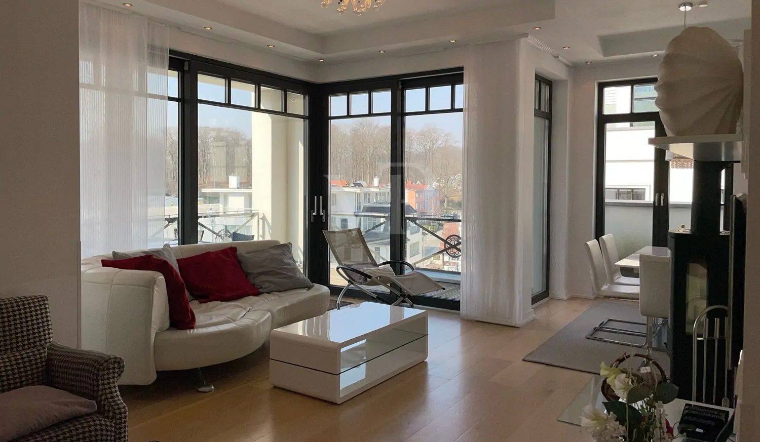 Wohnbereich mit Blick über Sellin