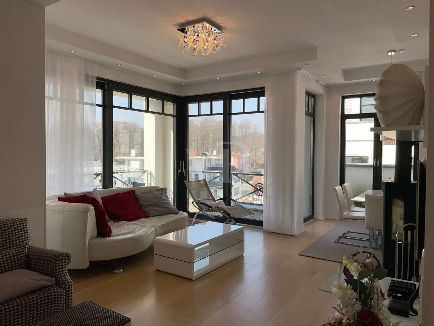 Wohnbereich mit Blick über Sellin