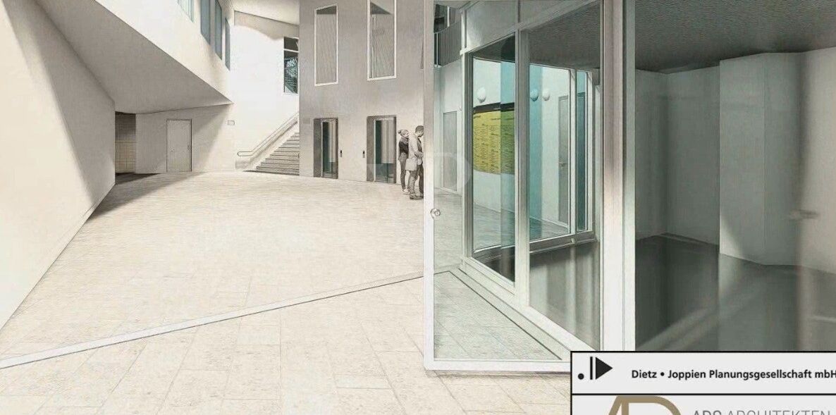 Architektenvisualisierung Gewerbeeinheit 1 UG.
