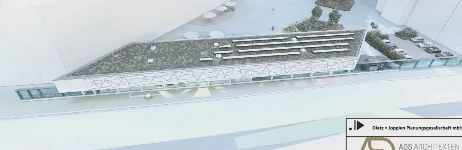 Architektenvisualisierung Gebäude Rückseite